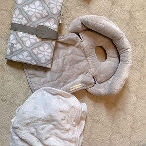 Baby bundle - swaddle, head support, changing pad